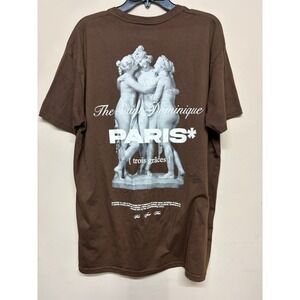 R GSTR Paris Graphic Tee 2XL Brown Trois Grâces Statue Unisex Streetwear Y2k
